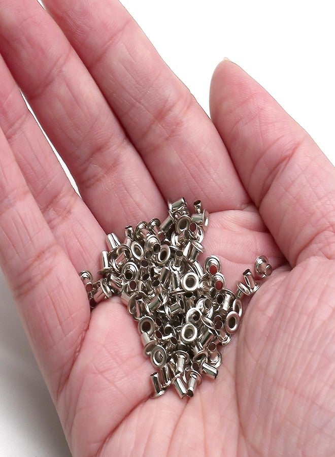 Litoexpe 2MM Tiny Grommets Eyelets 200 Pcs, Self Backing Eyelets for Bead Cores, Clothes, Leather, Canvas (Silver) - Image 5
