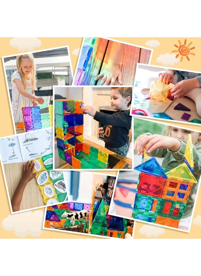 Soyee 52PCS Magnet Toys for 3 Year Old Boys and Girls Magnetic Tiles Building Blocks STEM Learning Toys Sensory Montessori Toys for Toddlers Kids  - Image 1