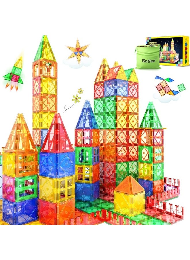 Soyee 52PCS Magnet Toys for 3 Year Old Boys and Girls Magnetic Tiles Building Blocks STEM Learning Toys Sensory Montessori Toys for Toddlers Kids  - Image 4
