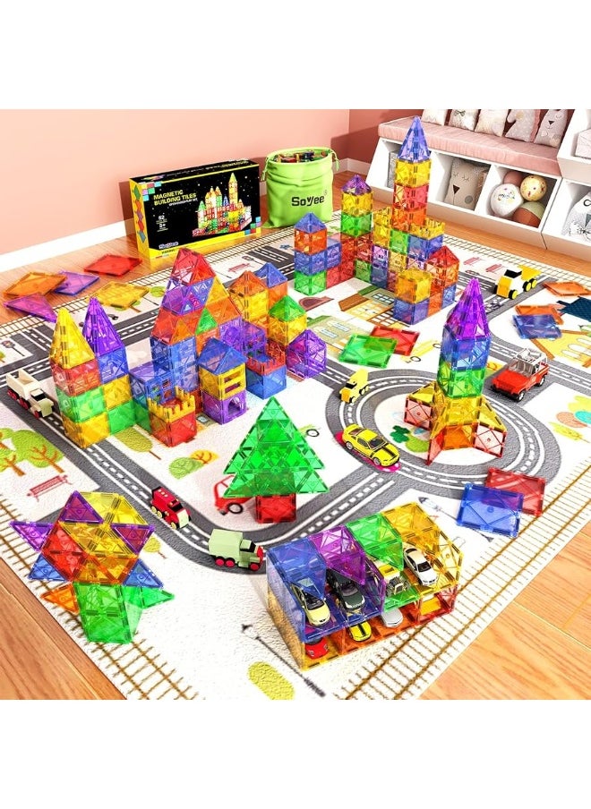Soyee 52PCS Magnet Toys for 3 Year Old Boys and Girls Magnetic Tiles Building Blocks STEM Learning Toys Sensory Montessori Toys for Toddlers Kids  - Image 5