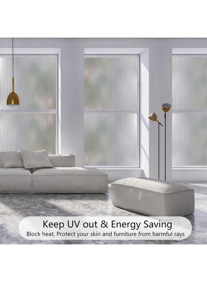 HOME13 Window Privacy Film 3D Decorative Fluted Window Glass Film Privacy Window Film for Bathroom, Reusable Vinyl Frosted Film (Fluted Glass Film, 24x50-Inches) - Image 2