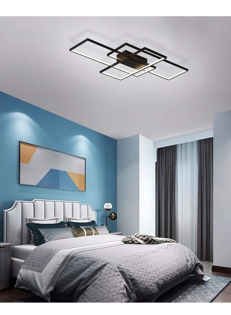 إسكدنيا مصباح سقف قابل للتعتيم، ثريا LED حديثة مع جهاز تحكم عن بعد، مصباح سقف مربع مكون من 3 طبقات بقوة 50 وات - Image 2