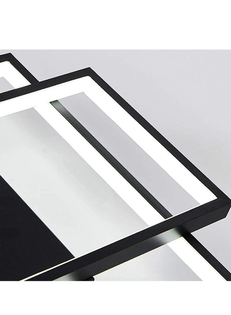 إسكدنيا مصباح سقف قابل للتعتيم، ثريا LED حديثة مع جهاز تحكم عن بعد، مصباح سقف مربع مكون من 3 طبقات بقوة 50 وات - Image 4