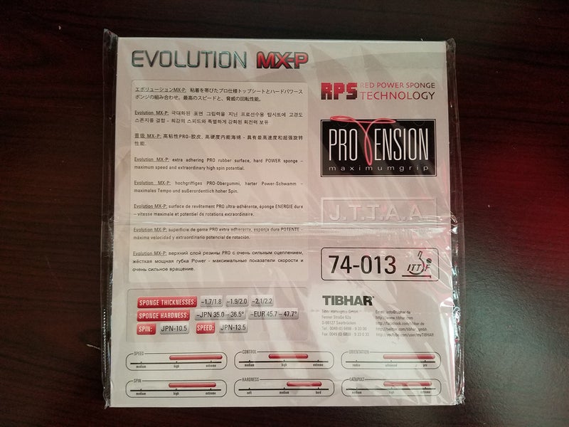 Tibhar Evolution MX-P 2.1-2.2 Table Tennis Rubber Ping Pong (Red, 2.1-2.2) - Image 2