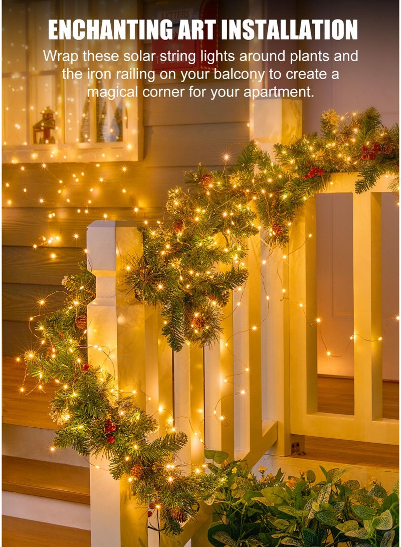Solerconm Solar String Lights, 300 LED, 32m Outdoor, 8 Lighting Modes, Auto On/Off, Weather-Resistant, for Balcony, Garden & Patio - Image 5