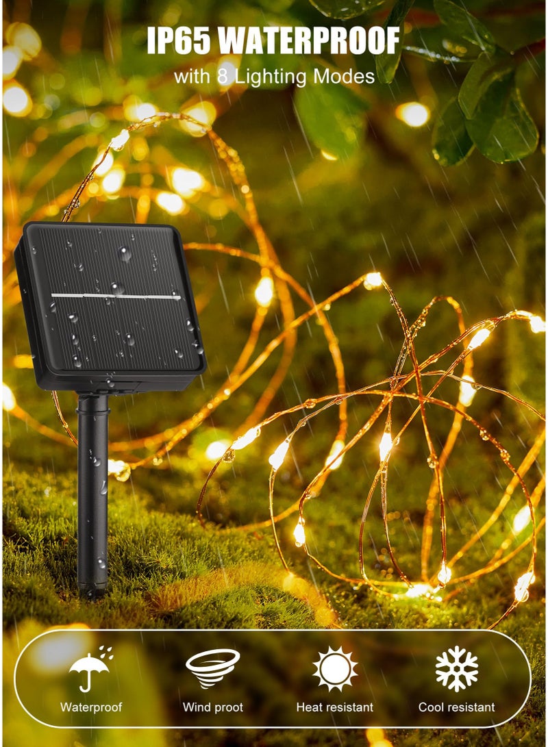 Solerconm Solar String Lights, 300 LED, 32m Outdoor, 8 Lighting Modes, Auto On/Off, Weather-Resistant, for Balcony, Garden & Patio - Image 3