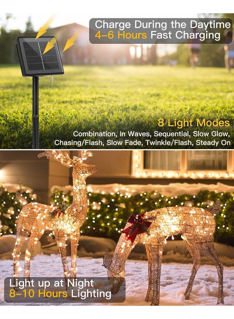 Solerconm Solar String Lights, 300 LED, 32m Outdoor, 8 Lighting Modes, Auto On/Off, Weather-Resistant, for Balcony, Garden & Patio - Image 2