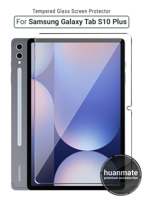 Samsung Galaxy Tab S10 Plus Tempered Glass Screen Protector – High Transparency, Delicate Touch, Anti-Explosion, Smooth Arc Edges, Easy Installation, Screen Protector for Samsung Galaxy Tab S10 Plus