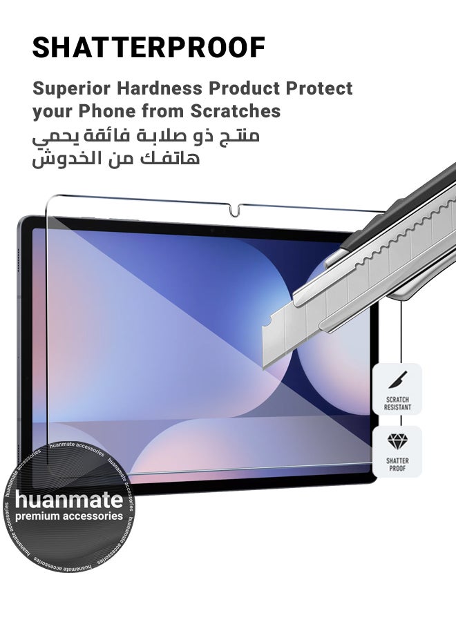 huanmate - Samsung Galaxy Tab S10 Plus Tempered Glass Screen Protector – High Transparency, Delicate Touch, Anti-Explosion, Smooth Arc Edges, Easy Installation, Screen Protector for Samsung Galaxy Tab S10 Plus - Image 1