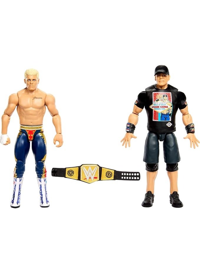 WWE Mattel WWE Main Event Showdown Action Figures 2-Pack with Accessory, Series #26 John Cena vs Cody Rhodes Collectible Set, 6-inch​ - Image 1