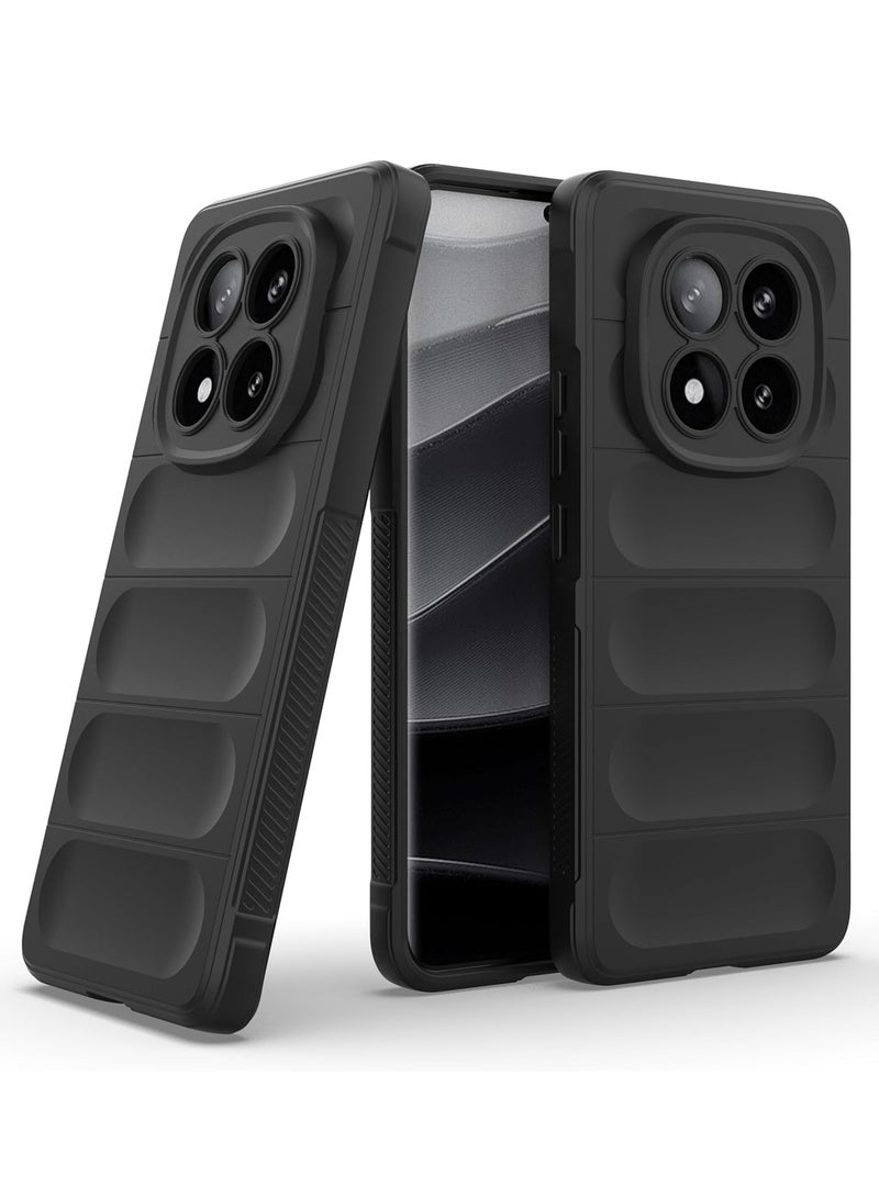 Premium Protection Back Silicone Case Compatible with Xiaomi Redmi note 14 Pro Plus 5G Magic Shield Shockproof Case with Camera Protection (Black)  - Image 1