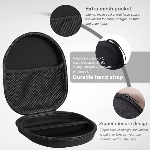VERTUS® Headphone Carrying Hard Storage Bag Case Cover for Sony MDR-ZX110A / MDR-ZX110AB / MDR-ZX110AP / MDR-ZX110 / MDR-ZX110NC / MDR-ZX310AP / MDR-XB450AP (Black) - Image 3