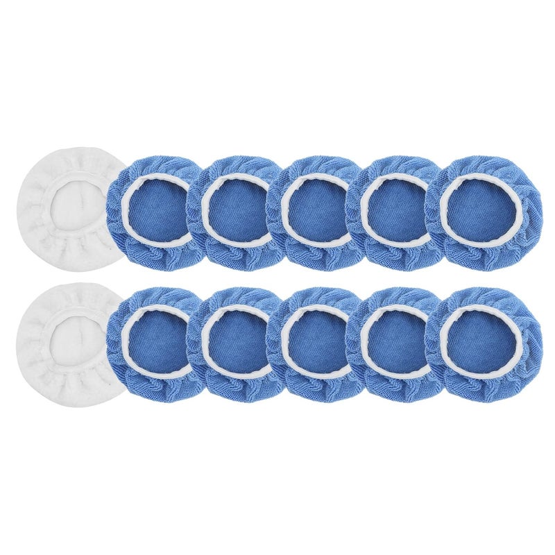 12 Packs Car Polisher Waxer Pad Bonnet Set Microfiber for Truck Motorcycle Bike Boat Yacht Oil to Oil Product F to Product Fully Washable Keep and Drain Easy - Image 5