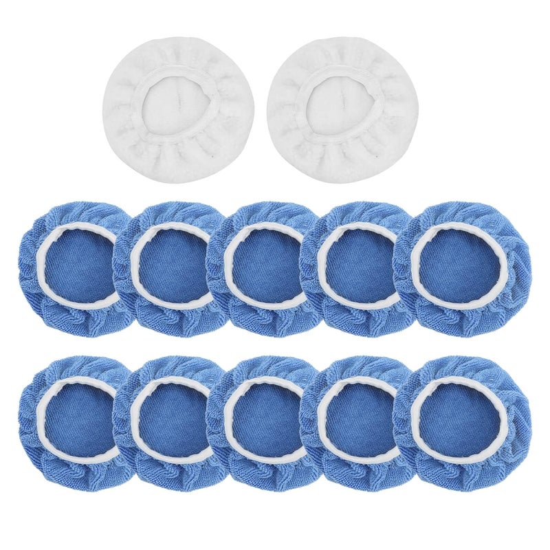 12 Packs Car Polisher Waxer Pad Bonnet Set Microfiber for Truck Motorcycle Bike Boat Yacht Oil to Oil Product F to Product Fully Washable Keep and Drain Easy - Image 2