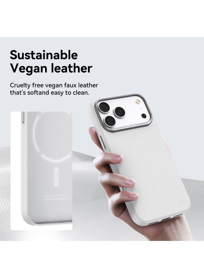 RAPTIC غطاء Urban Nano لجهاز iPhone 17 Pro MAX متوافق مع MagSafe [زر التحكم في الكاميرا المغطى] غطاء خفيف الوزن للغاية من الجلد الصناعي النباتي [معيار عسكري 2M] مقاوم للخدوش - أبيض - Image 3