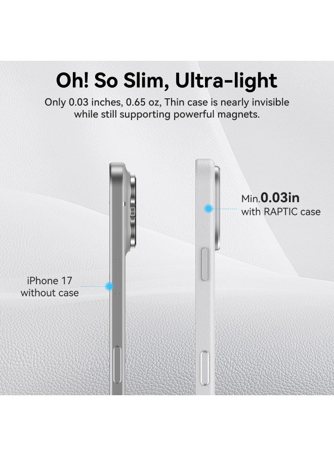 RAPTIC غطاء Urban Nano لجهاز iPhone 17 Pro MAX متوافق مع MagSafe [زر التحكم في الكاميرا المغطى] غطاء خفيف الوزن للغاية من الجلد الصناعي النباتي [معيار عسكري 2M] مقاوم للخدوش - أبيض - Image 4