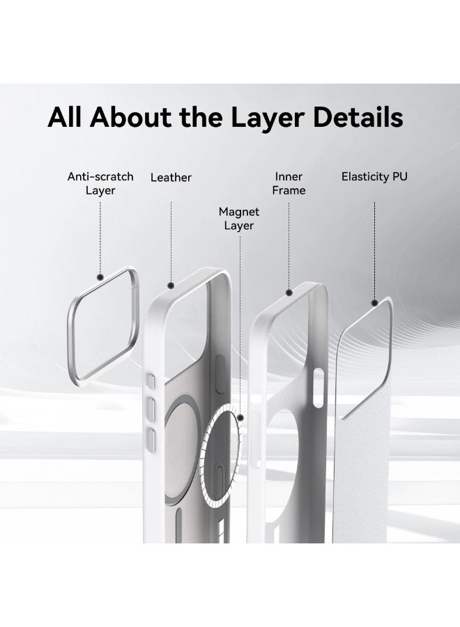 RAPTIC غطاء Urban Nano لجهاز iPhone 17 Pro MAX متوافق مع MagSafe [زر التحكم في الكاميرا المغطى] غطاء خفيف الوزن للغاية من الجلد الصناعي النباتي [معيار عسكري 2M] مقاوم للخدوش - أبيض - Image 5