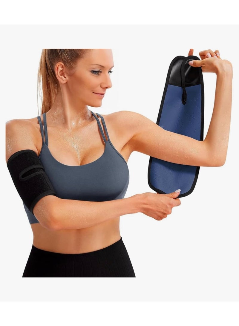 XUN Sweat Arm Band, Sweat Arm Shaping Band, Arm Trimmer for Women and Men, Fitness Running Sweat Slim Body Shaper for Weight Loss and Sports Workouts (2 Count) - Image 1