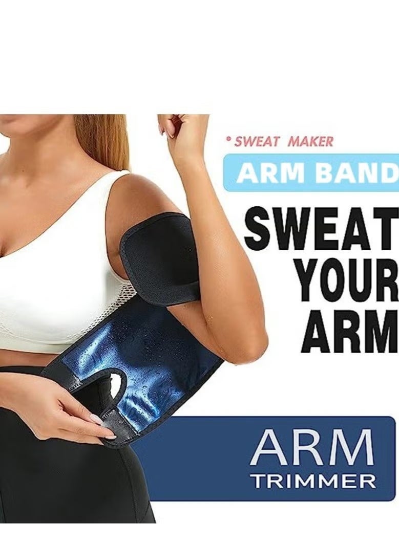 XUN Sweat Arm Band, Sweat Arm Shaping Band, Arm Trimmer for Women and Men, Fitness Running Sweat Slim Body Shaper for Weight Loss and Sports Workouts (2 Count) - Image 2