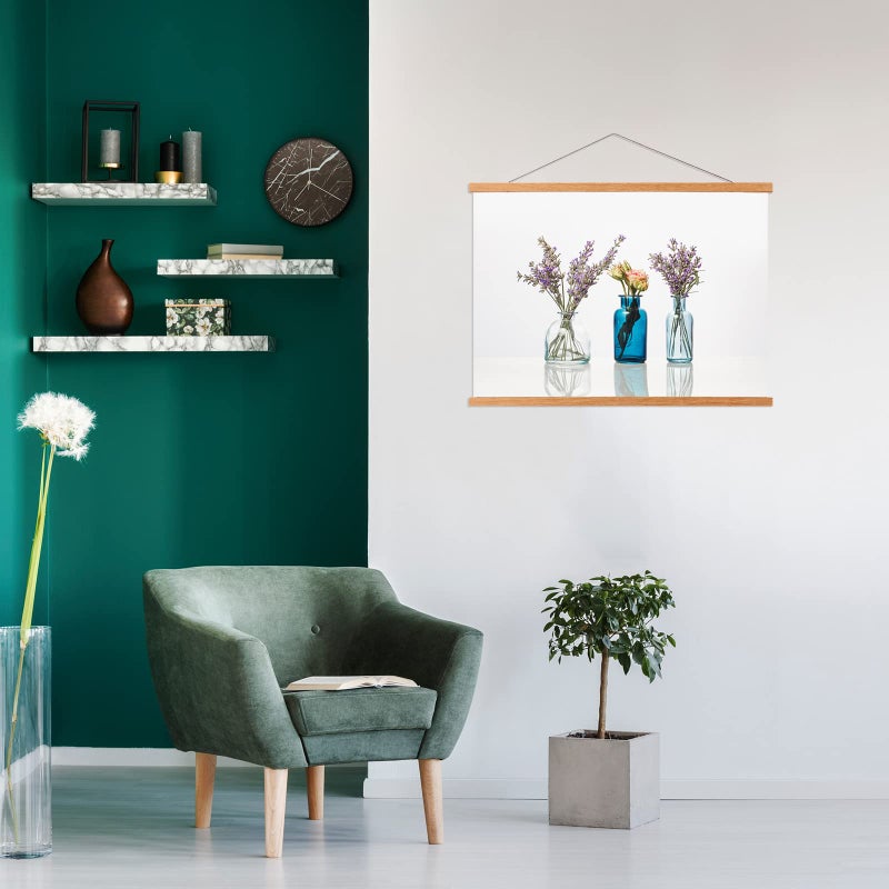 Falamon Magnetic Poster Hanger Frame 24x36 24x18 17x24 Teak Wood Magnet Poster Frame للملصقات يطبع الصور صور خرائط مخفوط وأعمال فنية قماش القماش - Image 4