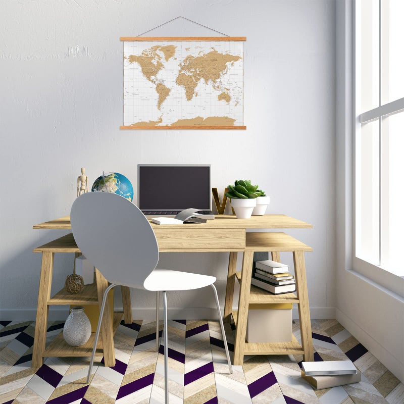 Falamon Magnetic Poster Hanger Frame 24x36 24x18 17x24 Teak Wood Magnet Poster Frame للملصقات يطبع الصور صور خرائط مخفوط وأعمال فنية قماش القماش - Image 3