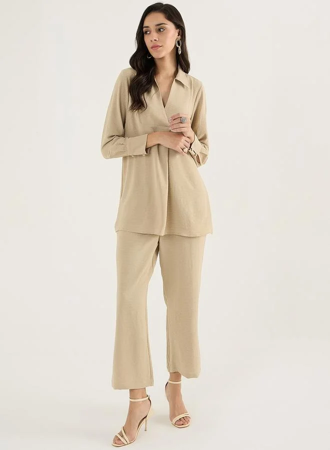 فيميلا Beige Yoke Detail Co-Ord Set by Styli