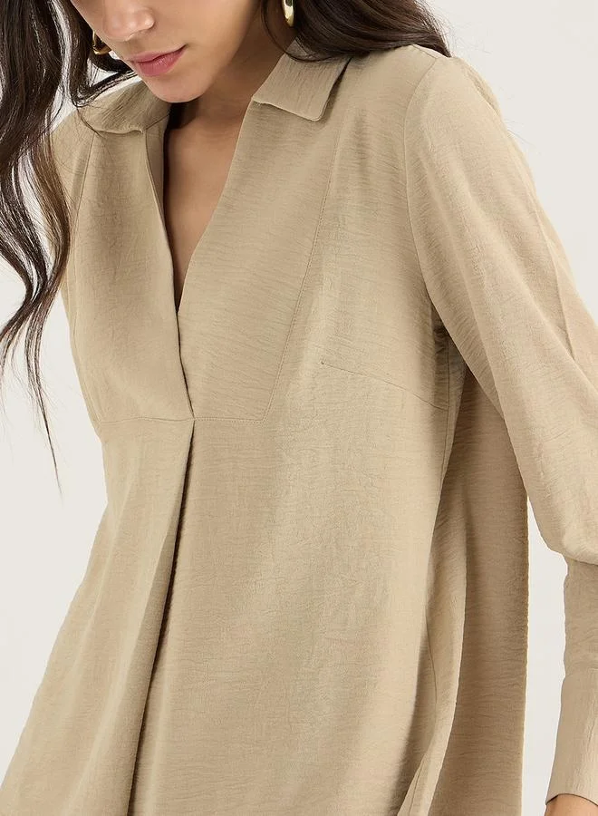 فيميلا Beige Yoke Detail Co-Ord Set by Styli