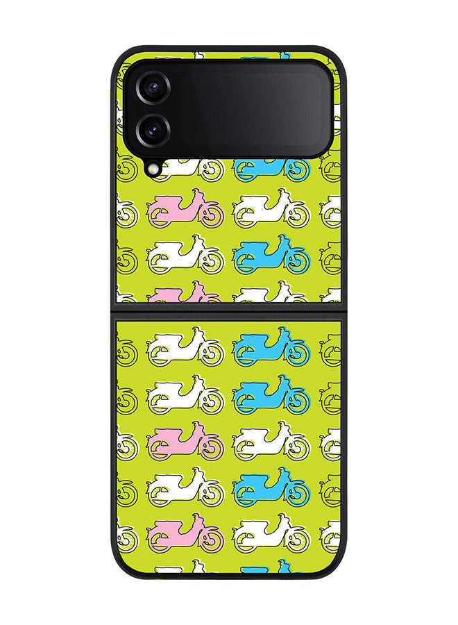 Stylizedd Rugged Black edge case for Samsung Galaxy Z Flip4 Slim fit Soft Case Flexible Rubber Edges Anti Drop TPU Gel Thin Cover - Asian Scooter - Image 1