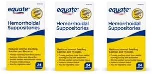 Equate Hemorrhoidal Suppositories 24 Ct by Equate Pack of 3 - Image 1