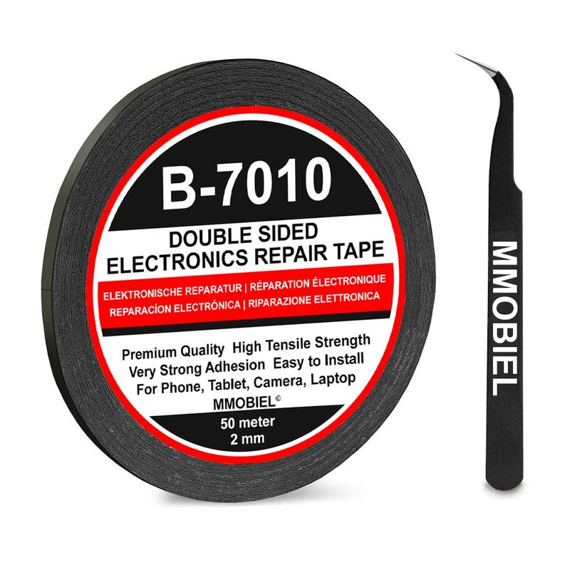MMOBIEL 2 mm Double Sided Layer Strong Adhesive Tape 50 m Long Roll (Black) for Smartphone Tablet Repair - Image 1