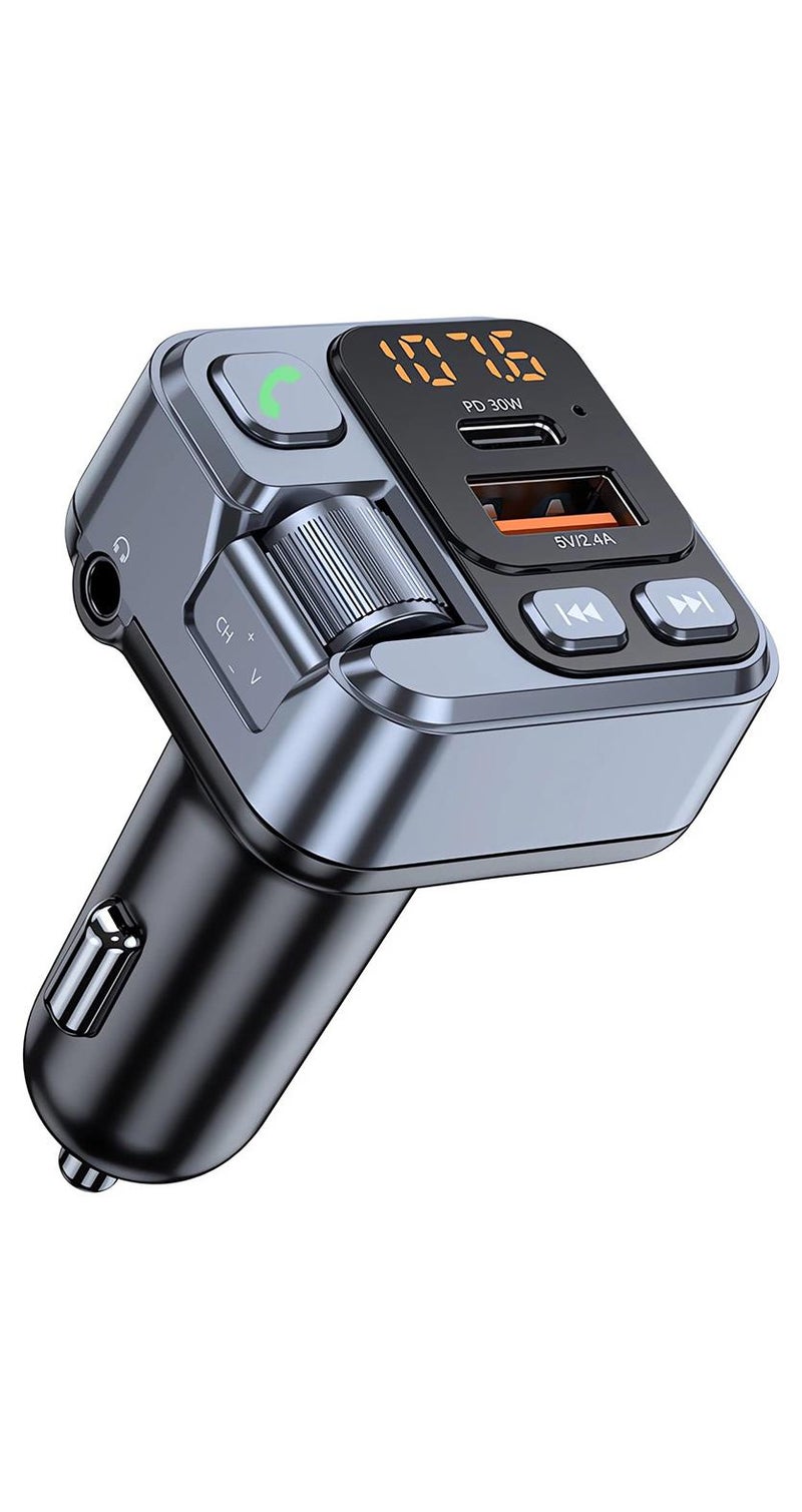 EzzySo Car Bluetooth Adapter - Car Fast Charger - MP3 Music Player - Wireless Radio Adapter- FM Transmitter - Car Kit - Car Accessories - Image 1