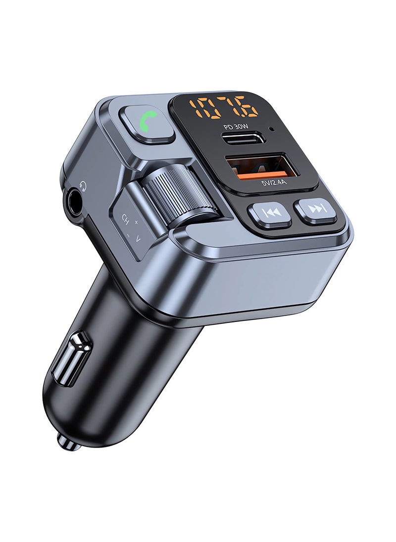 EzzySo Car Bluetooth Adapter - Car Fast Charger - MP3 Music Player - Wireless Radio Adapter- FM Transmitter - Car Kit - Car Accessories  - Image 1