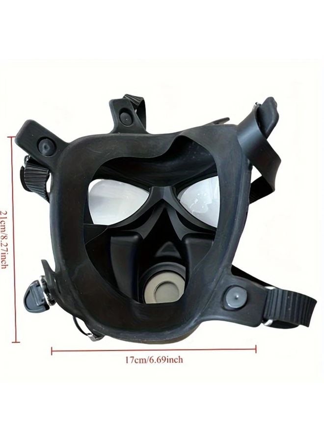 J1005 Full Face Gas Mask Reusable With Activated Carbon Filter Chemical Radiation Protection Black Size M - Image 3