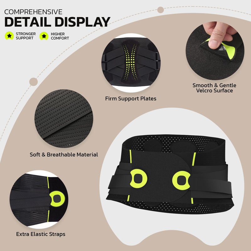 aoFIT Back Brace for Men Lower Back Pain Women Relief with 360-Degree Biochemical Hug Support without Suspenders Back Support Belt Soft Breathable Fabric Lumbar Support for Herniated Disc Sciatica S - Image 5