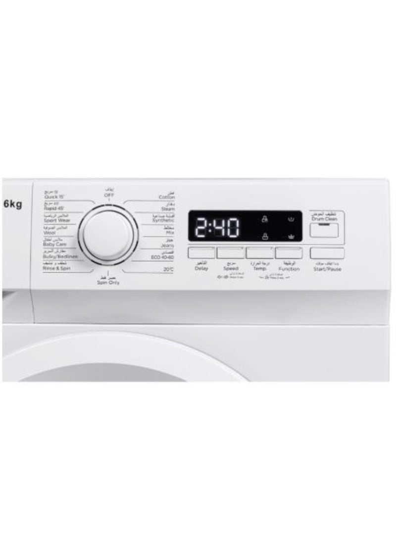 SUPER GENERAL 6 Kg 1000 RPM Front Load Washing Machine LED Display With 5 Star Energy Efficient 15 Wash Programs Child Lock And Quick Wash 6 kg SGW6250NLED White - Image 4