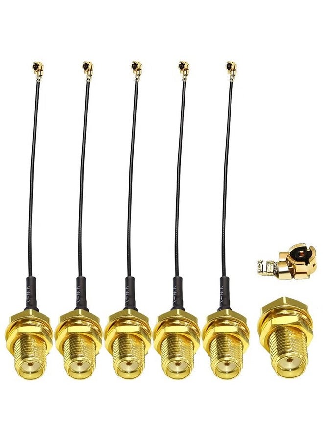 HY - 5 pcs 6inch IPX/UFL to SMA Extension Cord Antenna WiFi Pigtail Cable SMA Female to IPX RF Adapter Cable for Mini PCI 1.13mm IPX to SMA Female RF Pigtail WiFi Antenna Extension Cable - Image 1
