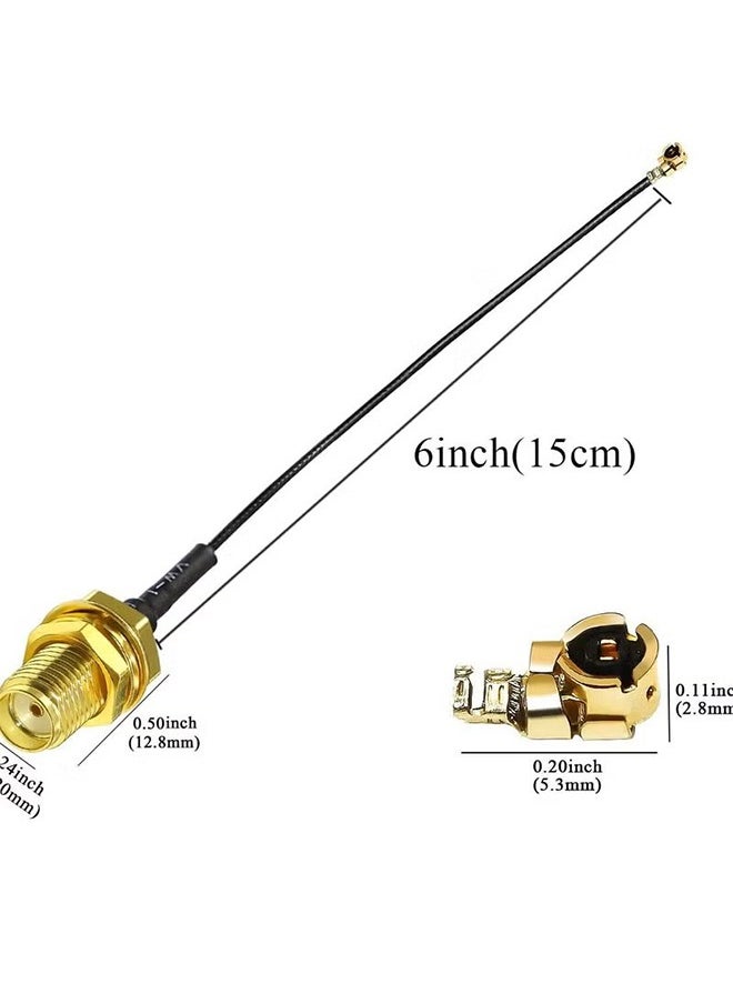 HY - 5 pcs 6inch IPX/UFL to SMA Extension Cord Antenna WiFi Pigtail Cable SMA Female to IPX RF Adapter Cable for Mini PCI 1.13mm IPX to SMA Female RF Pigtail WiFi Antenna Extension Cable - Image 1