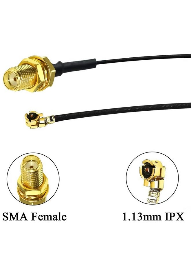 HY - 5 pcs 6inch IPX/UFL to SMA Extension Cord Antenna WiFi Pigtail Cable SMA Female to IPX RF Adapter Cable for Mini PCI 1.13mm IPX to SMA Female RF Pigtail WiFi Antenna Extension Cable - Image 1