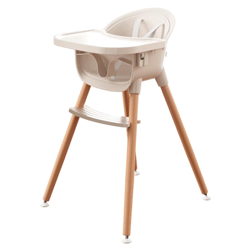 Fodoss 3-in-1 Wooden High Chair for Babies and Toddlers,Convertible Easy Clean Infant Highchair,Modern Design Silla para Comer De Bebe - Image 1