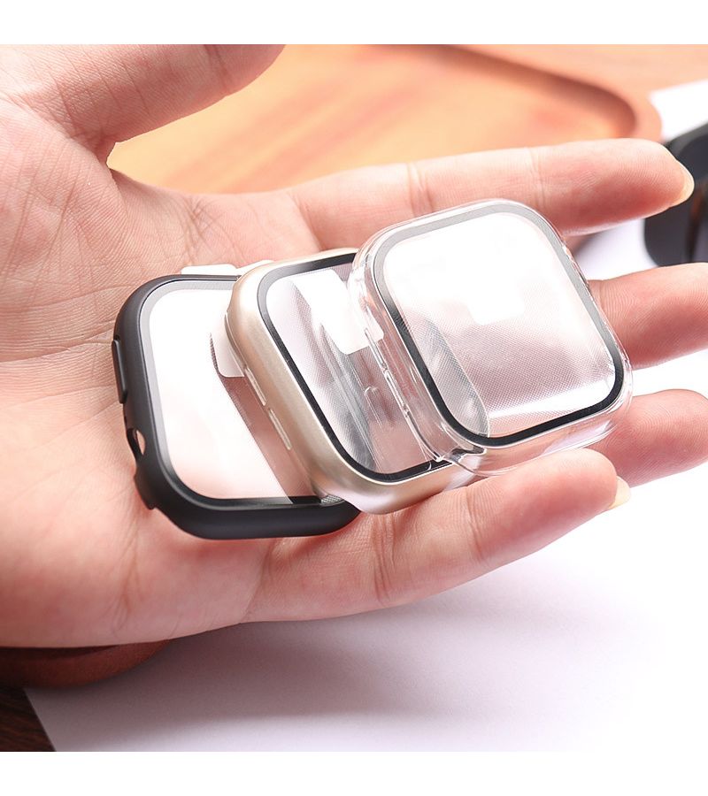 متوافق مع Apple Watch Series 4، 5، 6، SE 40mm، واقي شاشة زجاجي مقوى مزدوج الطبقات مع حافظة، 6 ألوان - Image 1