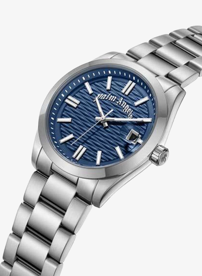Palm Angels Serreno Blue Dial Silver Stainless Steel Bracelet Analog Watch for Men, 40mm - Image 2