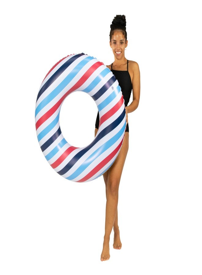 Poolcandy USA Flag 36 inch Pool Tube, American Flag Patriotic Style Red, White & Blue Inflatables for The Beach, Pools & Lakes - Image 2