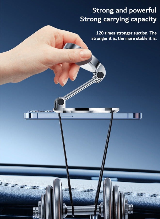 Zoreya Magnetic Suction Car Mobile Holders, 360° Rotation Car Phone Mount, with Metal Ring (Silver) - Image 5