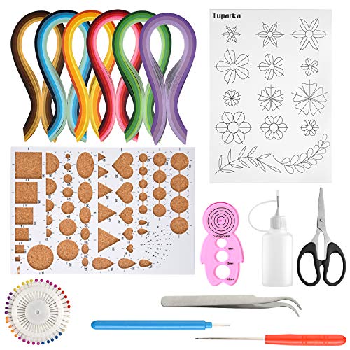 TUPARKA 15 PCS Paper Quilling Kits with 29 Colors 600 Strips Quilling Paper DIY Design Drawing Handcraft Tool - Image 1