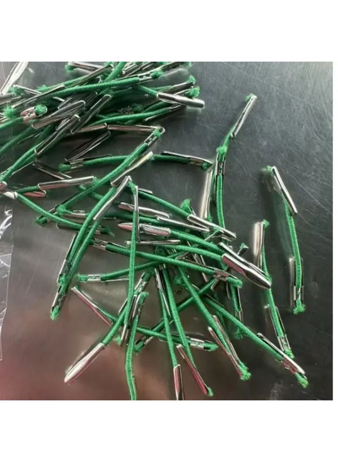 60pcs Green Elastic Bands With Metal Clasps For Jewelry Organization Office And Craft Supplies - Image 4