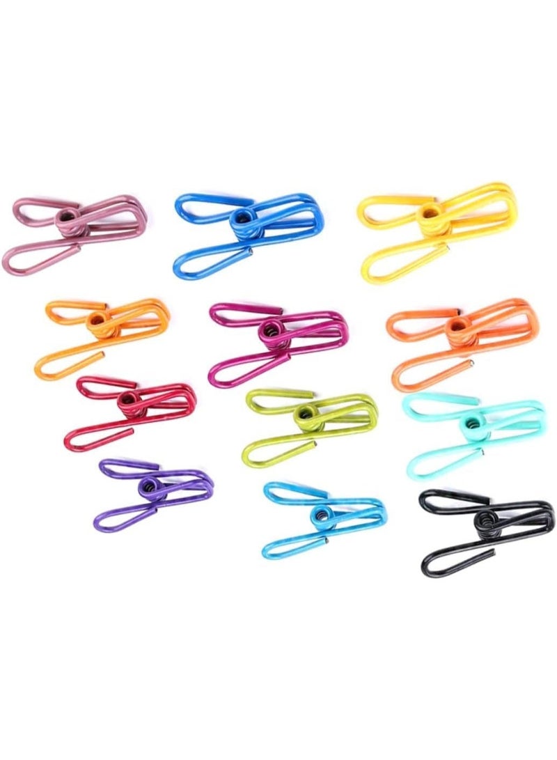 zoba Small, multi-colored metal clips — strong and durable for organizing papers, files, and everyday use at home and the office; suitable for all tasks and in cheerful colors - 12 pieces - Image 1