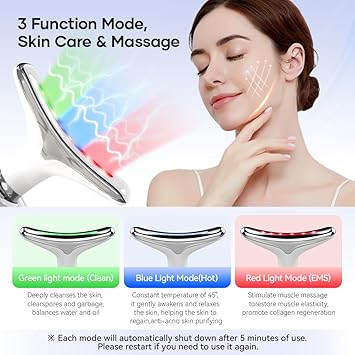 ANLAN Face Massager AntiWrinkle Face Device with 3 Modes 45C for SkinTightening Neck Lifting EMS Massage Face Toning Firming for Women - Image 3