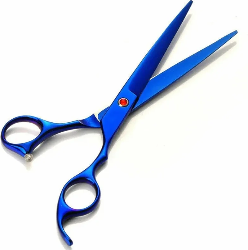 Valkyrie 8 Piece 7.0 Inch 18 cm Blue Pet Shop Pet Cat Dog Shaving Hairdressing Scissors Set with Leather Bag