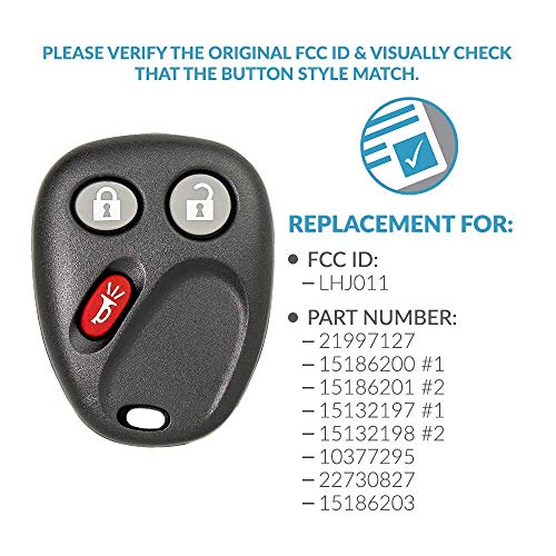 Keyless2Go Replacement for Keyless Entry Car Key Vehicles That Use 3 Button LHJ011-2 Pack - Image 4