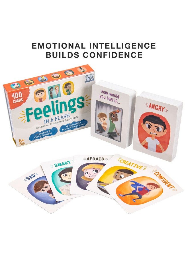 Brybelly Feelings In A Flash Emotional Intelligence Flashcard Game Toddlers & Special Needs Children Teaching Empathy Activities Coping & Social Skills 50 Scenario Cards 50 Reaction Faces  - Image 4
